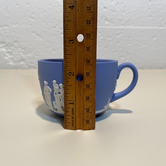 Wedgwood Blue Jasperware Teacup with White Motif - Picture 6 of 8